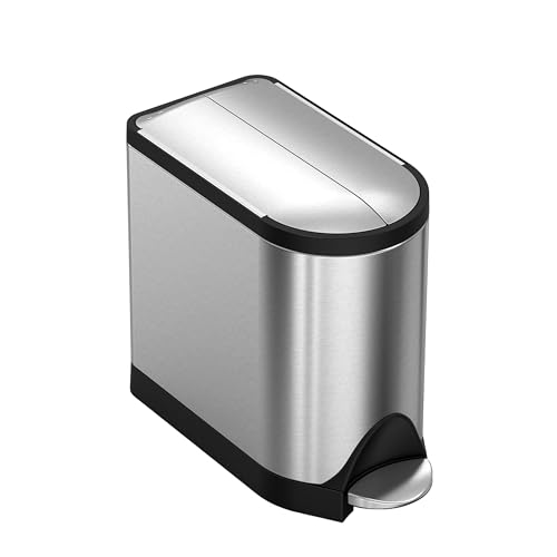 simplehuman 10 Liter / 2.6 Gallon Butterfly Lid Bathroom...