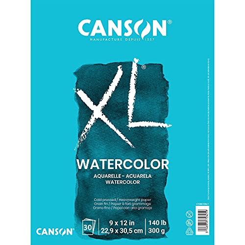 Canson XL Series Watercolor Pad, Heavyweight White Paper,...